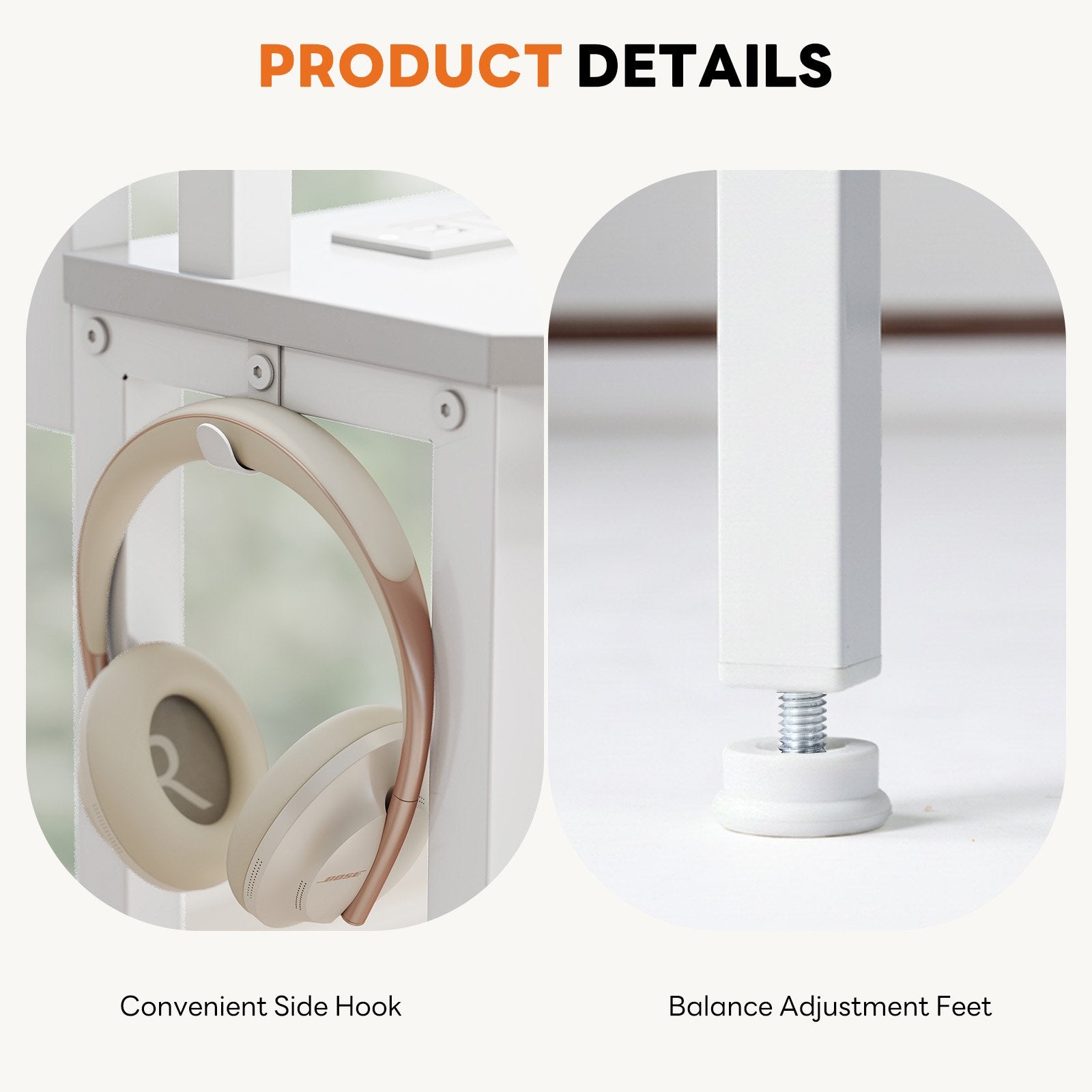 EDX Corner Office Gaming Desk 31 Inches L-Shaped Computer Desk with Charging Hub & Ergonomic Stand for Small Spaces