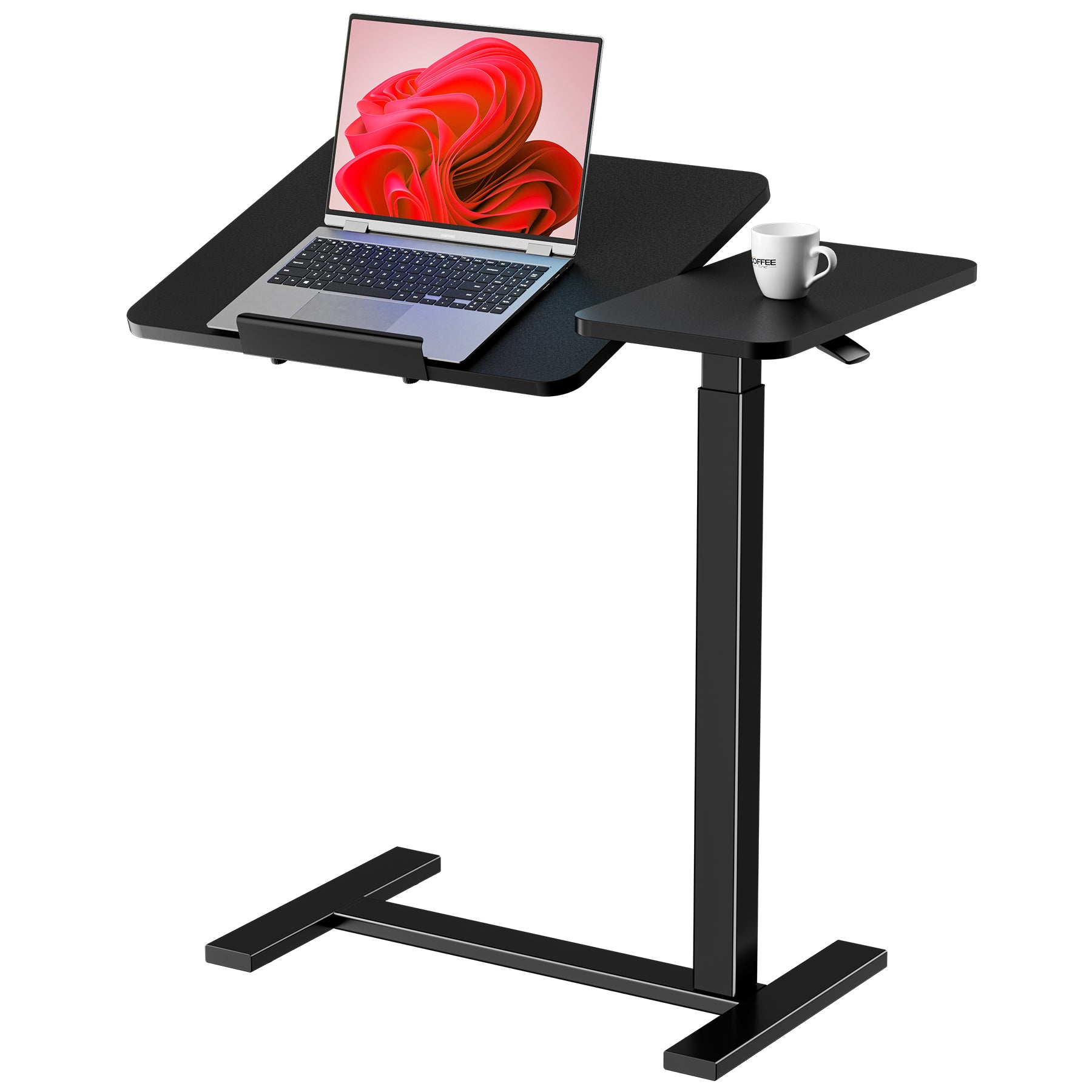 Overbed Bedside Desk, Rolling Laptop Stand Tray Overbed Table with Wheels and Height Adjustable for Laptop Bed Sofa