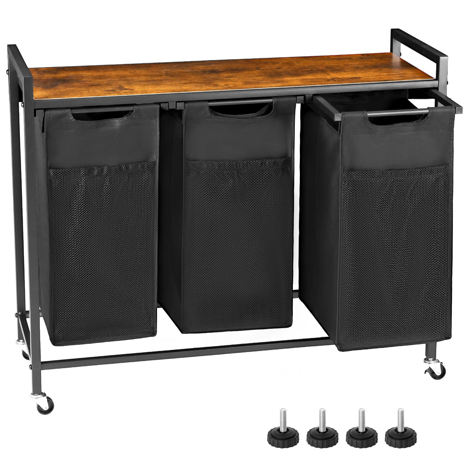 Ironwood Dirty Clothes Basket, Clothes Hampers and Removable Laundry Bags, Dorm Room, Laundry Room, Antique Wood Color