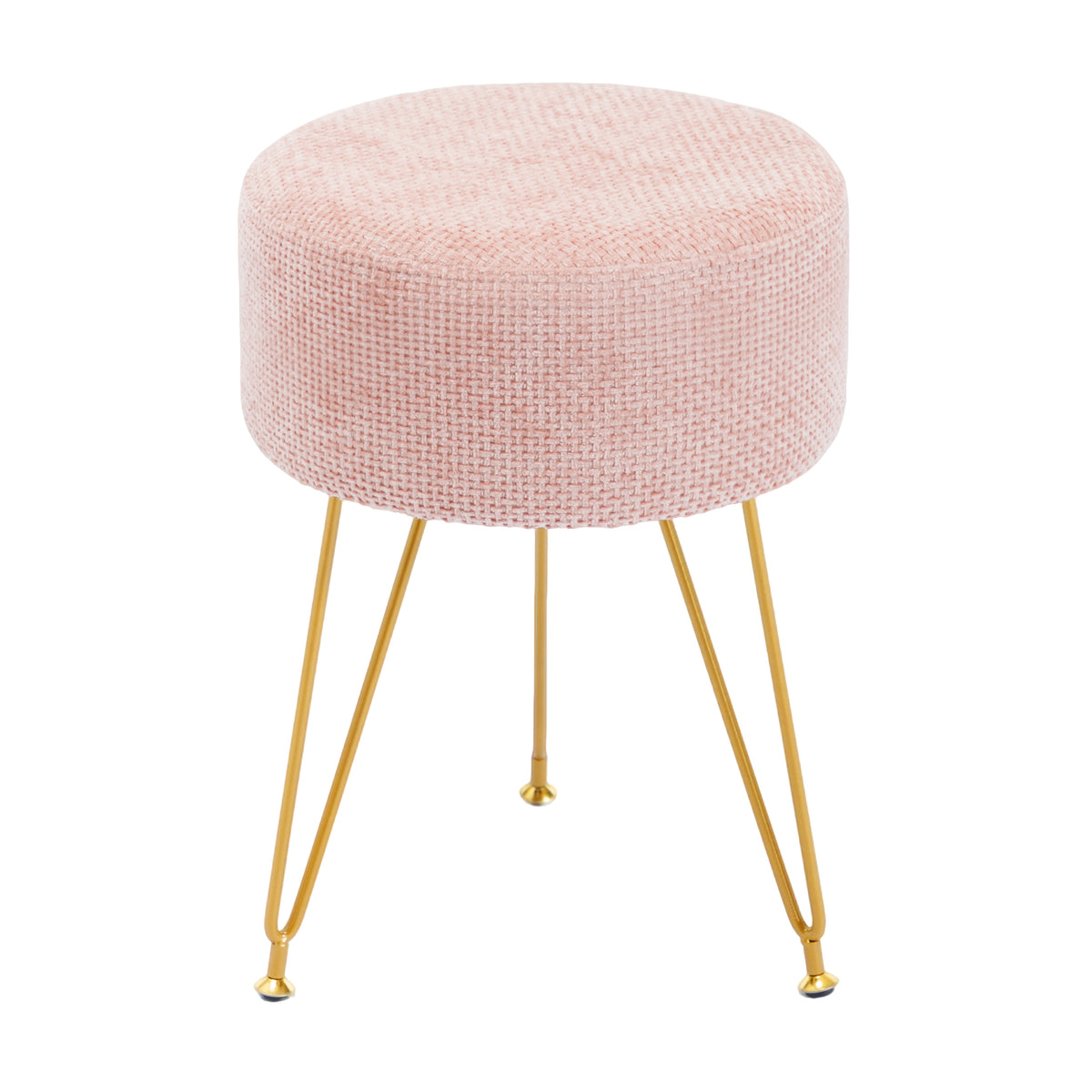 Gianna Round Ottoman Footrest Chair for Makeup Room, Bathroom, Bedroom, Living Room, Entryway & Offices