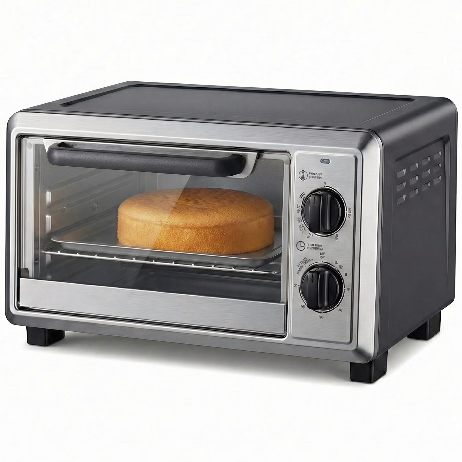 EDX Multifunctional Countertop Toaster Ovens with Baking Tray, Wire Rrack, and Tray Holder,150-450°F, Silver (No ratings yet)