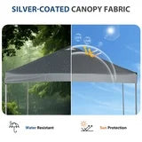 EDX 10ft x 10ft Pop Up Outdoor Canopy, One Push Setup Foldable Tent, Adjustable Height,Outdoor Sun/Rain Shade for Beach/Camping