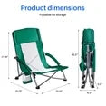 EDX Low Profile Camping Chair Portable Folding Beach Chair W/ Bag - Heavy Duty Breathable for Outdoor