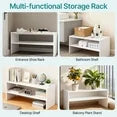EDX Stackable Storage Box, Ultra-Wide Double-Tier Organizer with Secure Lid, Modern Home Storage Container for Closet, Garage and Living Room in White