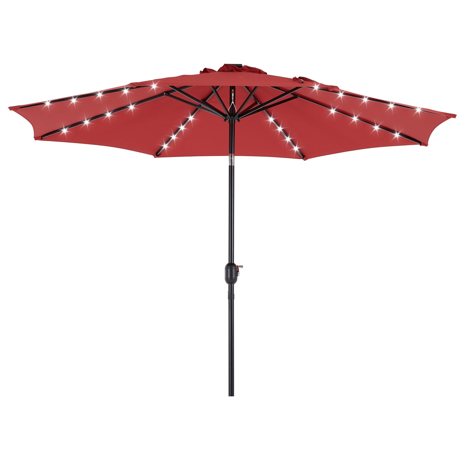 edx 10ft Solar 32 LED Lights Patio Umbrella with Tilt Adjustment and UV-Resistant Polyester Fabric???Market Umbrella for Outdoor