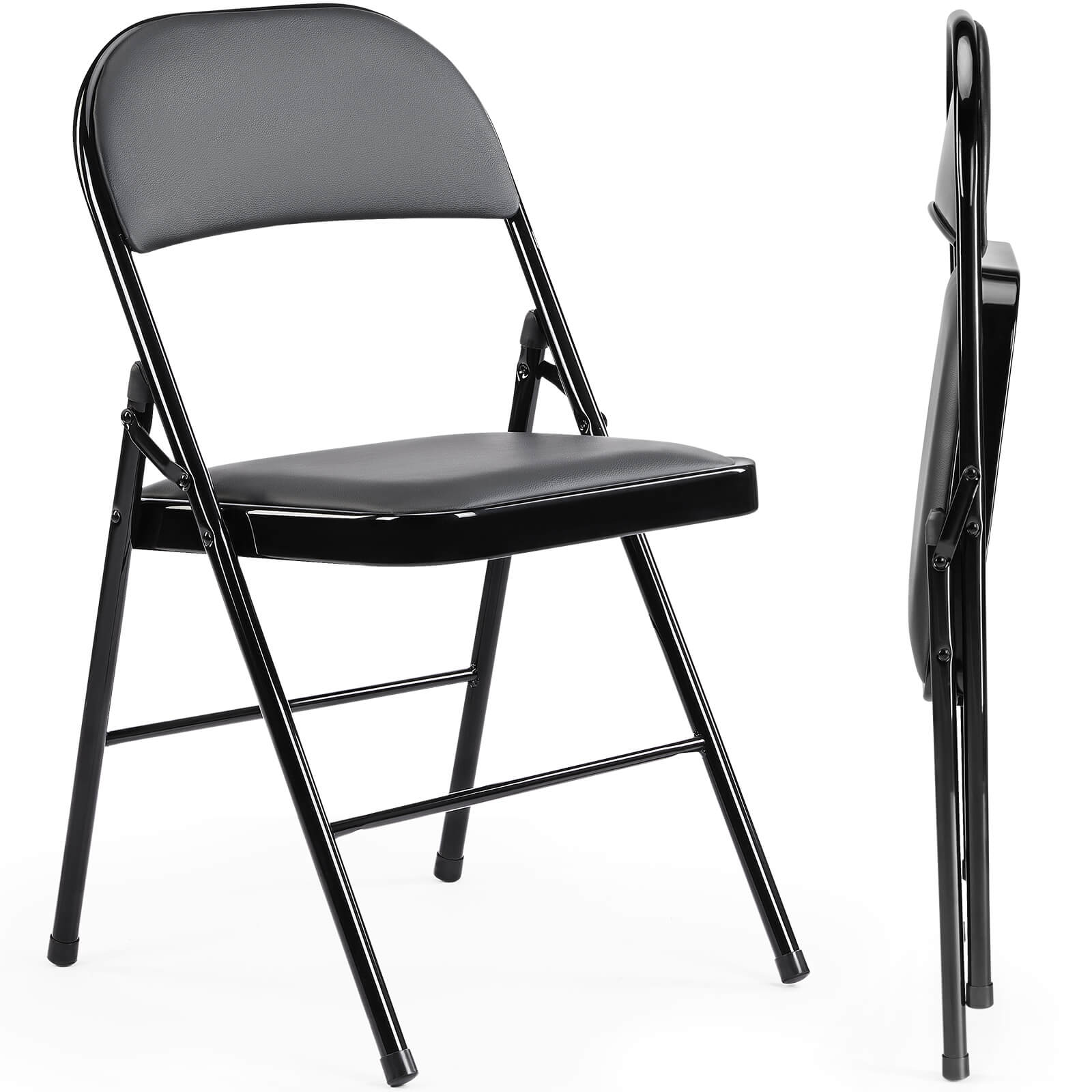 edx Genuine Leather Folding Chair - Soft and comfortable, easy to carry and store, suitable for events, weddings, parties, home, office