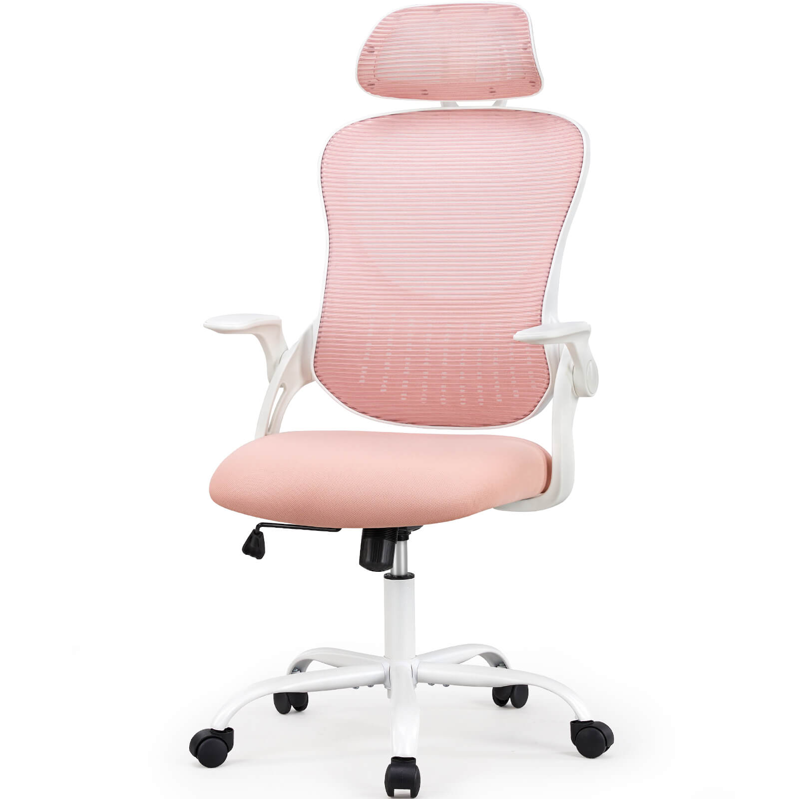 edx Ergonomic office chair - high back with wheels, adjustable headrest and flip-up armrests for bedroom, study, living room, office
