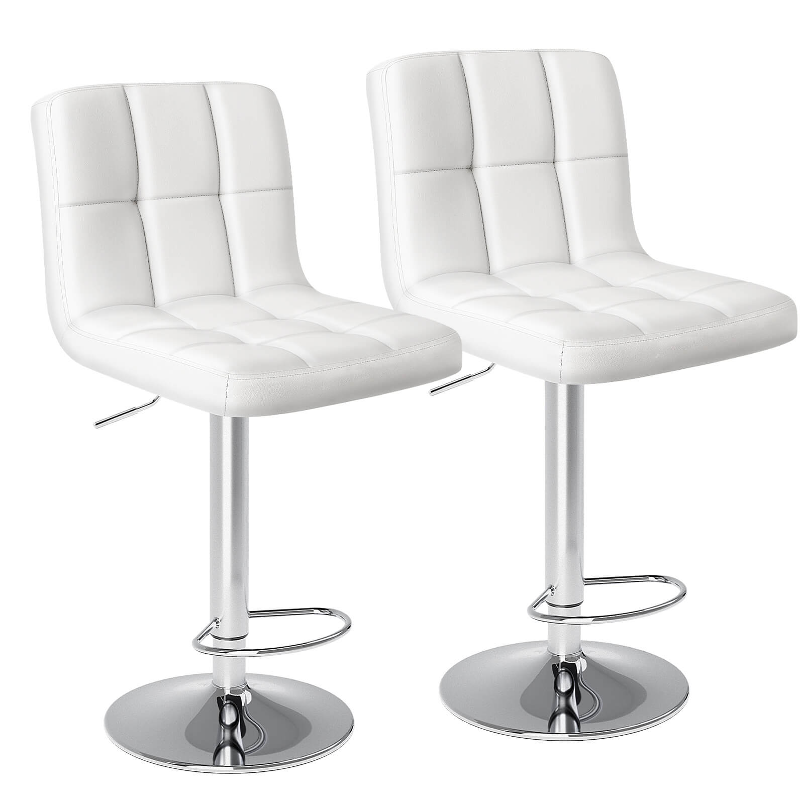 edx Bar Stool 2 Piece Set, Swivel Liftable Counter Stool, Simple with Backrest, Kitchen Bar Stools