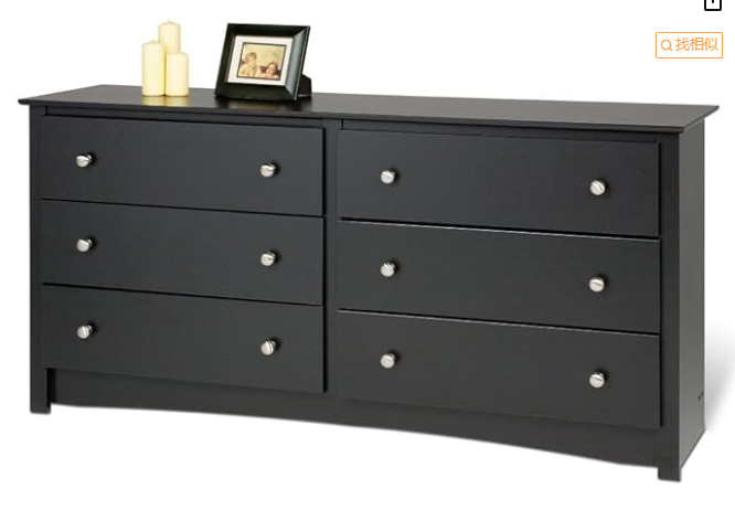 EDX 59in Wood Dresser 6 Drawer, Brown Dresser for Bedroom, Vintage Dressers, Chest of Drawers for Living Room