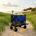 edx 400L Large Capacity Folding Double Decker Wagon with Brakes, 54" Extra Long Extended Cart, Equipped with 7" All-Terrain Big Wheels for Camping, Sports, Beach.
