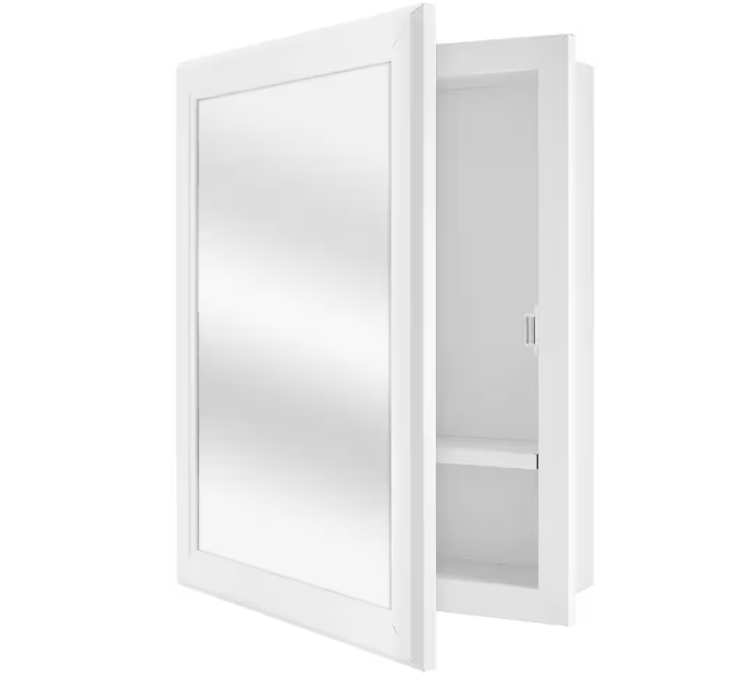 EDX Medicine Cabinet, Single Door Beveled Medicine Cabinet with Mirror Door , Rectangular Beveled Edge Frame