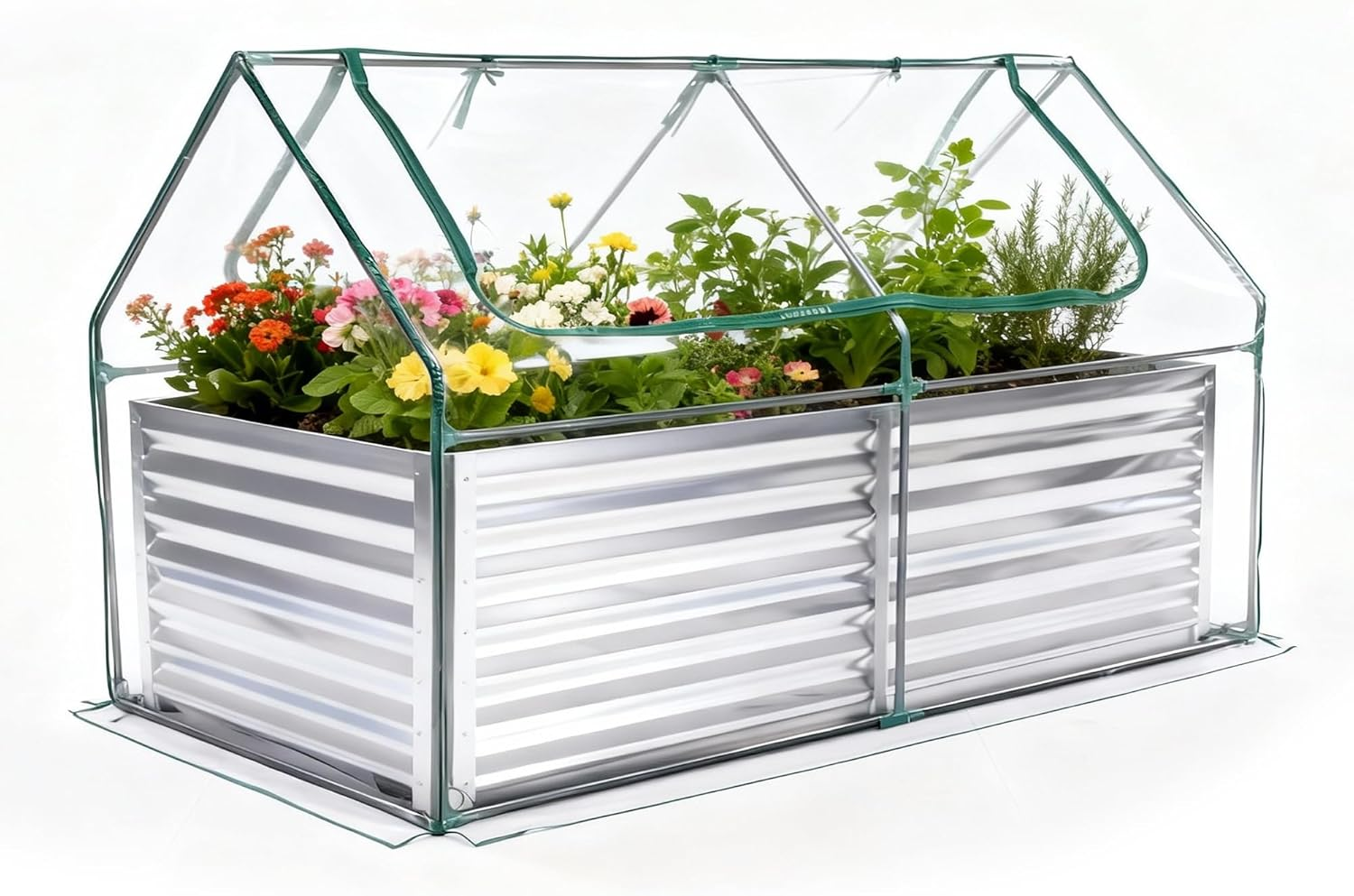 EDX Mini Greenhouse with 2 Zipper Doors & Water Resistant UV Protected ,for Flowers, vegetables and herbs ,Transparent