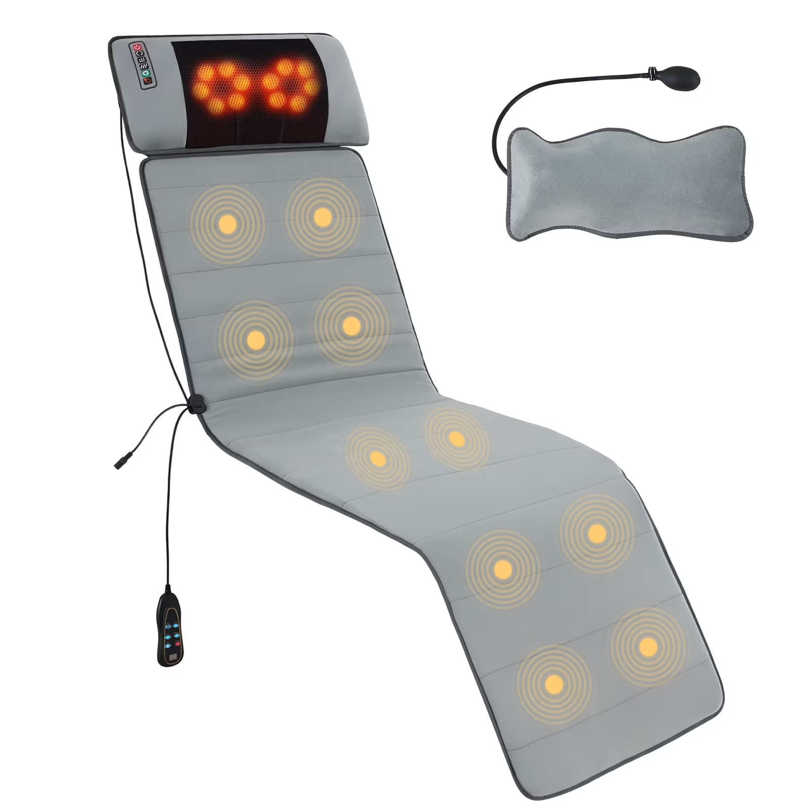 EDX Heated Body Massage Seat Cusion with Vibration, Electric Massage Pad for Pain Relief