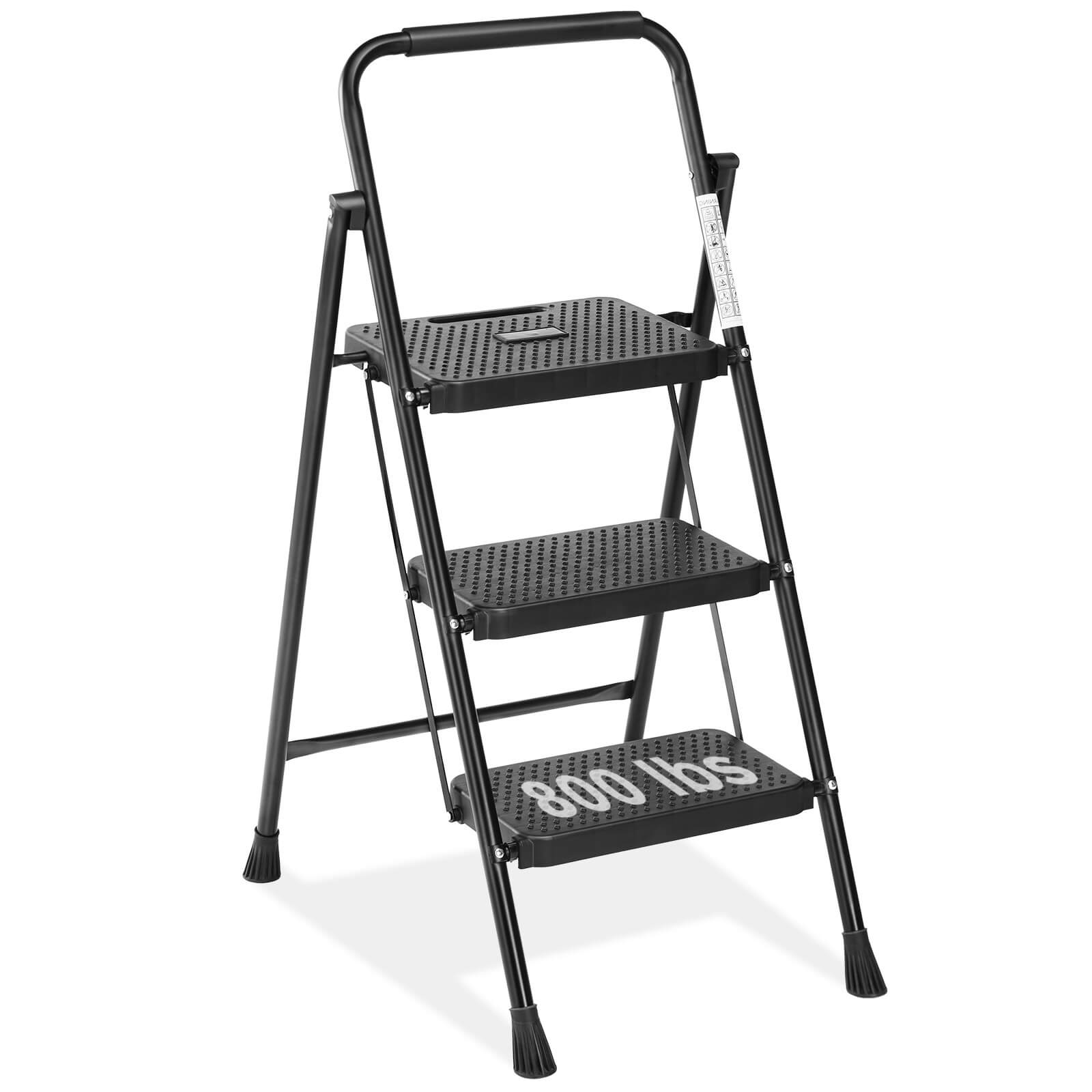 edx 2-step non-slip ladder, 800 lbs Capacity, Foldable, For use in the home and outdoors, picking up and dropping off items
