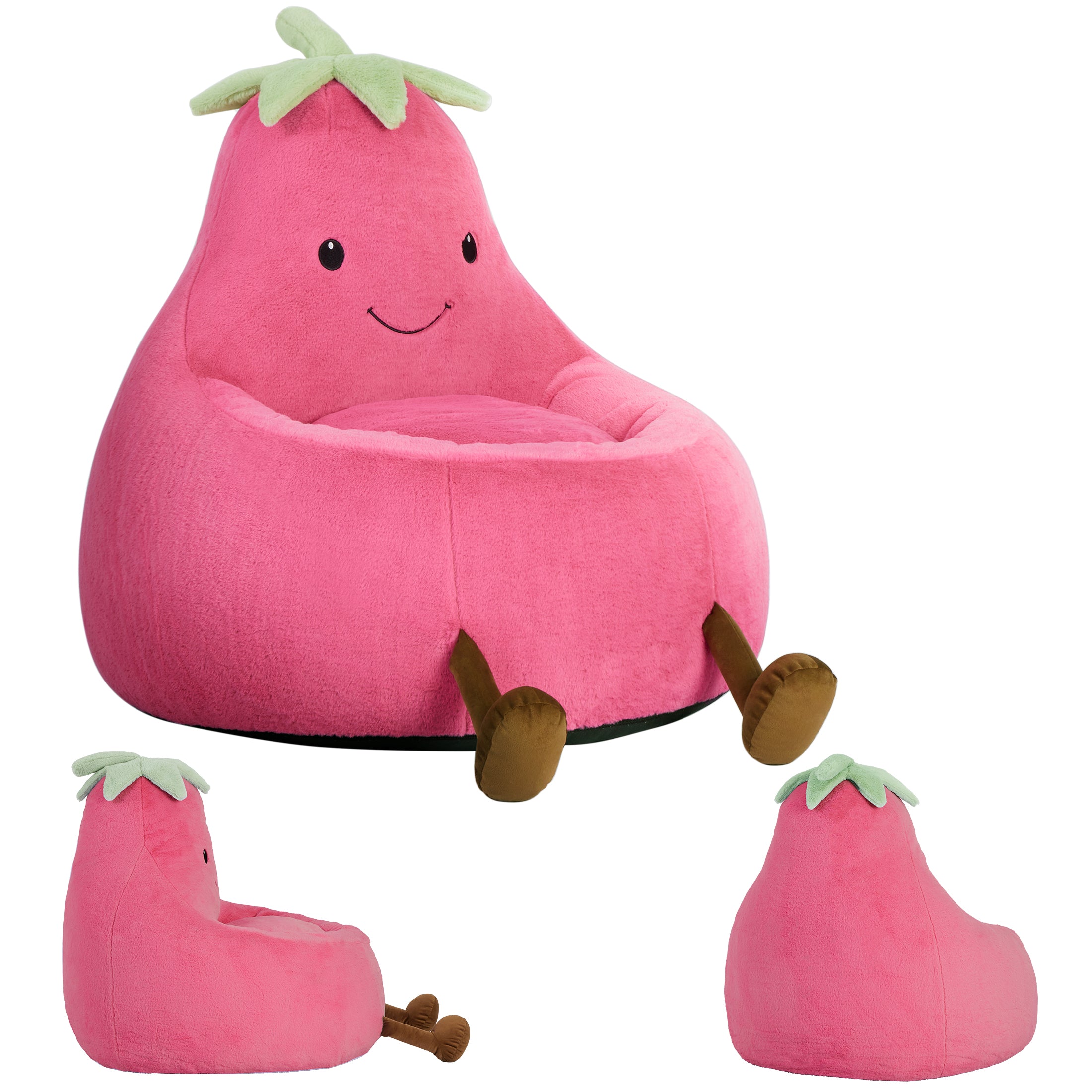 EDX Eggplant-Shaped Mini Sofa Chair, Cute Cartoon Sofa with Washable Cover for Living Room, Playroom