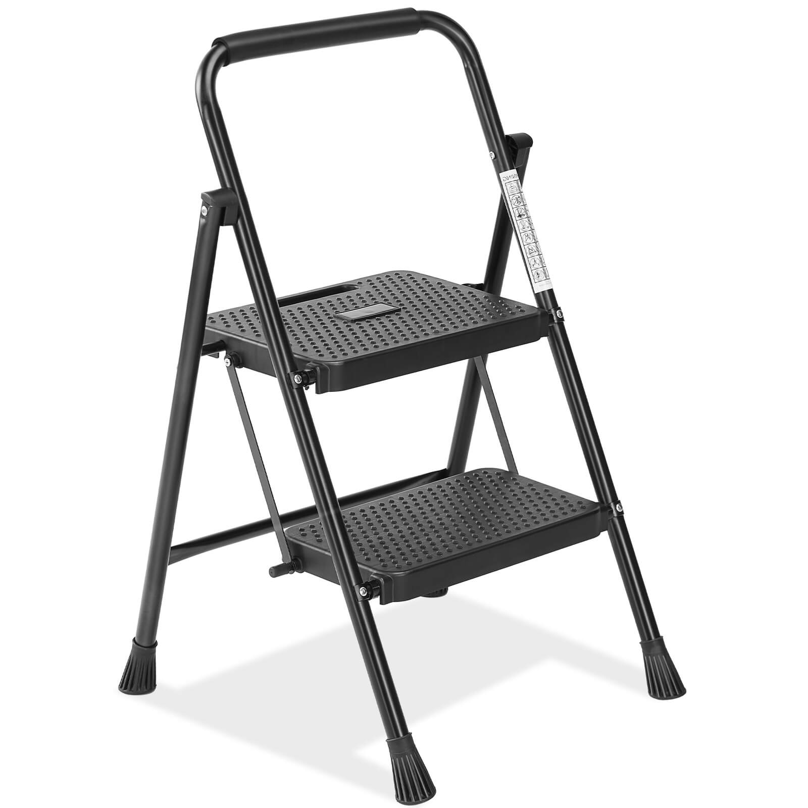edx 2-step non-slip ladder, 800 lbs Capacity, Foldable, For use in the home and outdoors, picking up and dropping off items