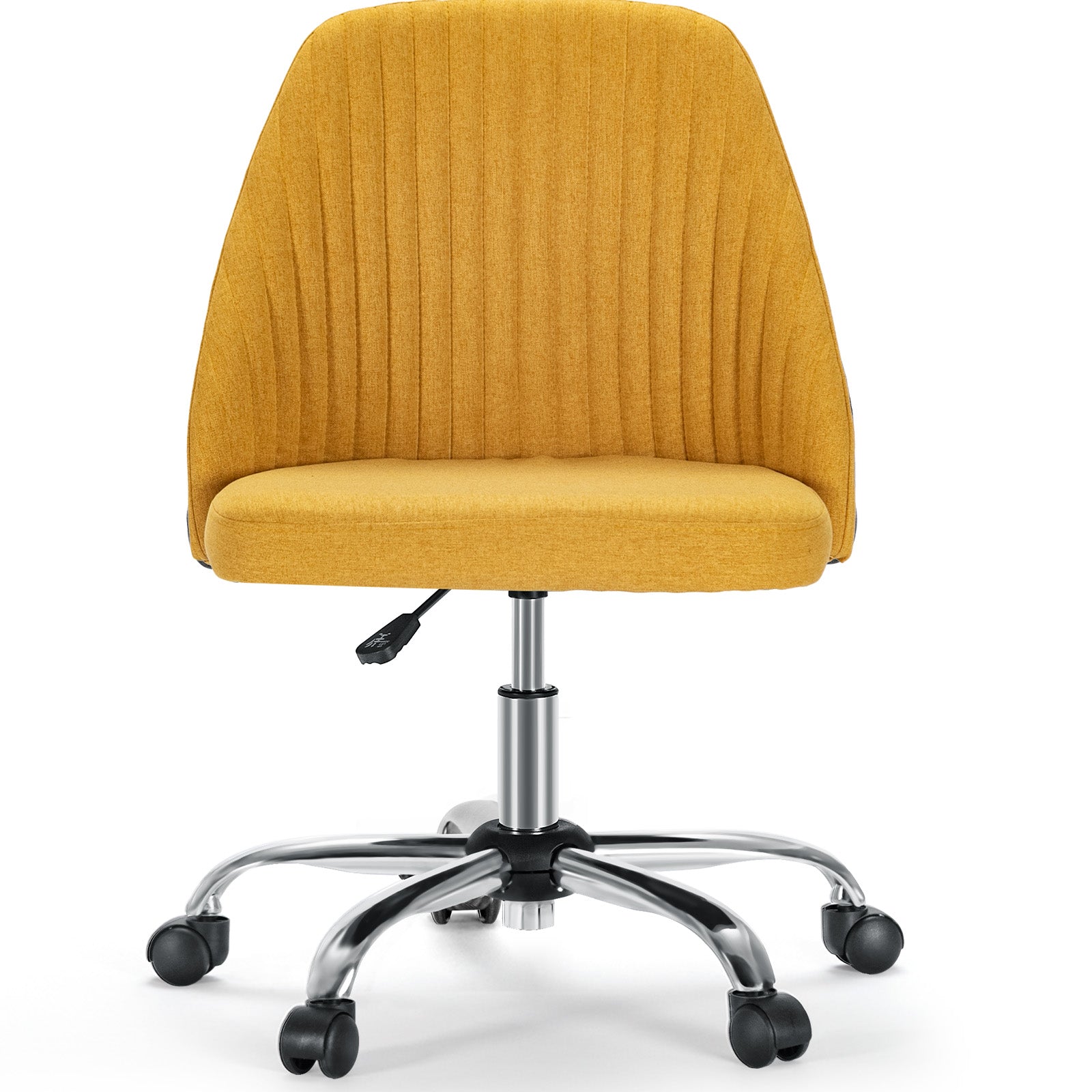 Modern Fabric Armless Adjustable Swivel Office Desk Chairs with Wheels