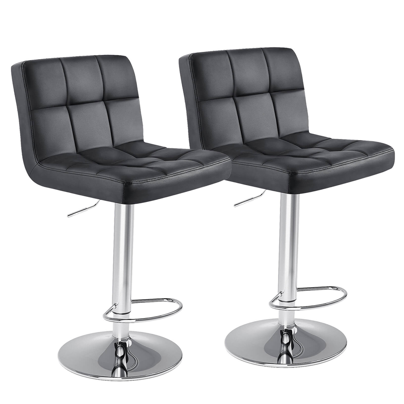 edx Bar Stool 2 Piece Set, Swivel Liftable Counter Stool, Simple with Backrest, Kitchen Bar Stools