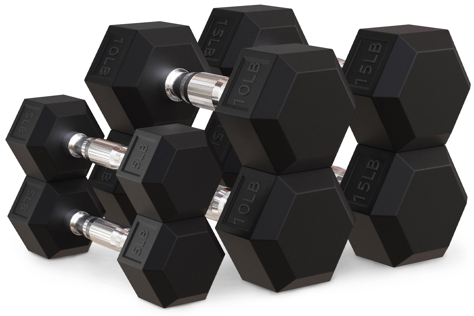 EDX 2Pcs 10 LB Rubber Hex Dumbbell – Anti-Roll Grip for Strength Training, Home Gym & Full-Body Workouts