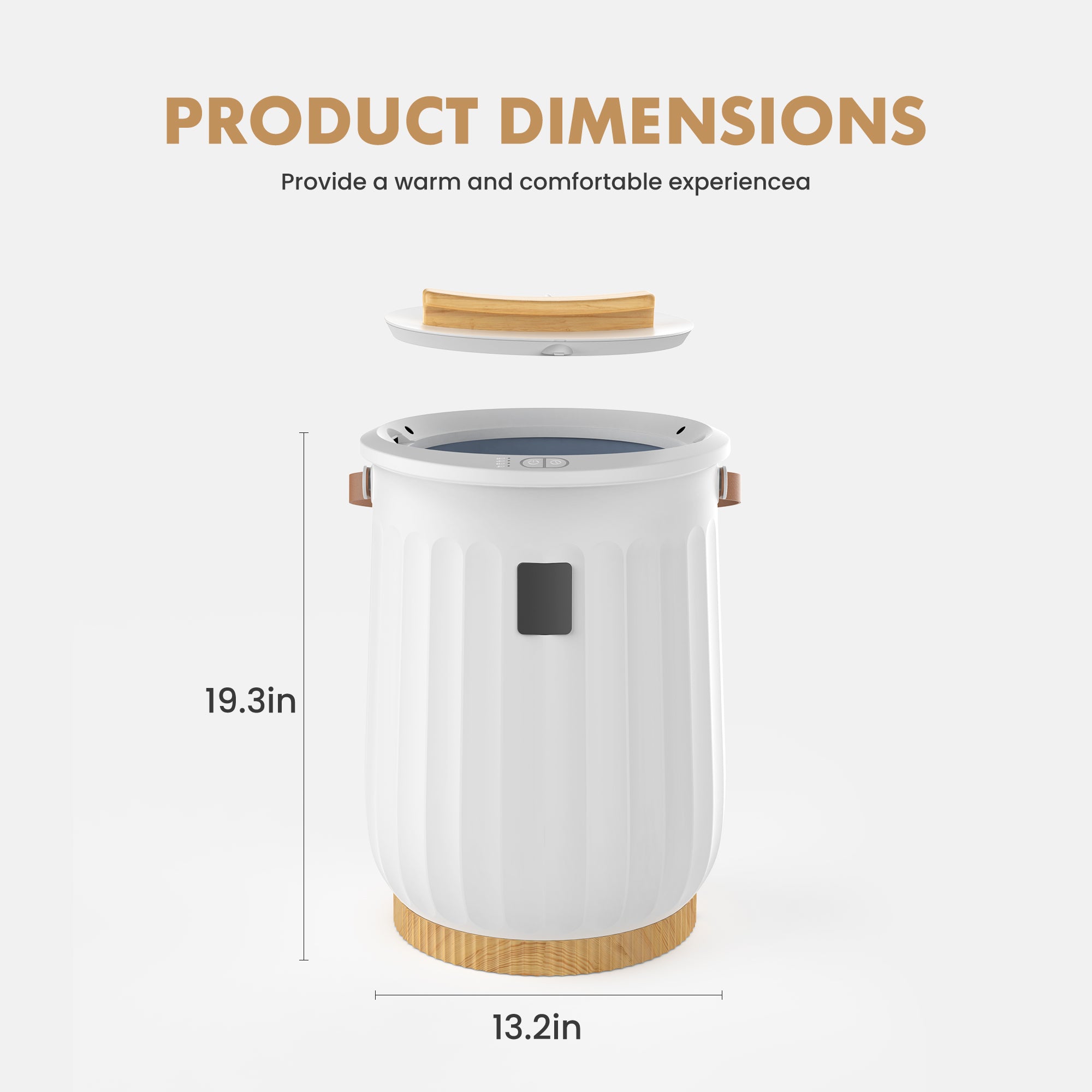 edx 20L Towel Warmer, with Handle & Aroma Disc Holder, Holds Two 40“x70” Oversized Towels, Suitable for Robes, Blankets & Pajamas