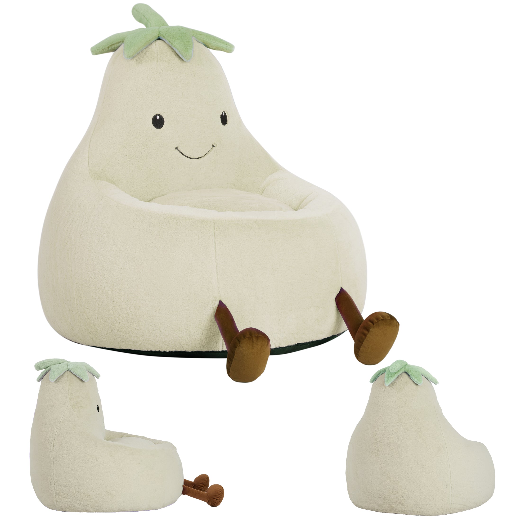 EDX Eggplant-Shaped Mini Sofa Chair, Cute Cartoon Sofa with Washable Cover for Living Room, Playroom