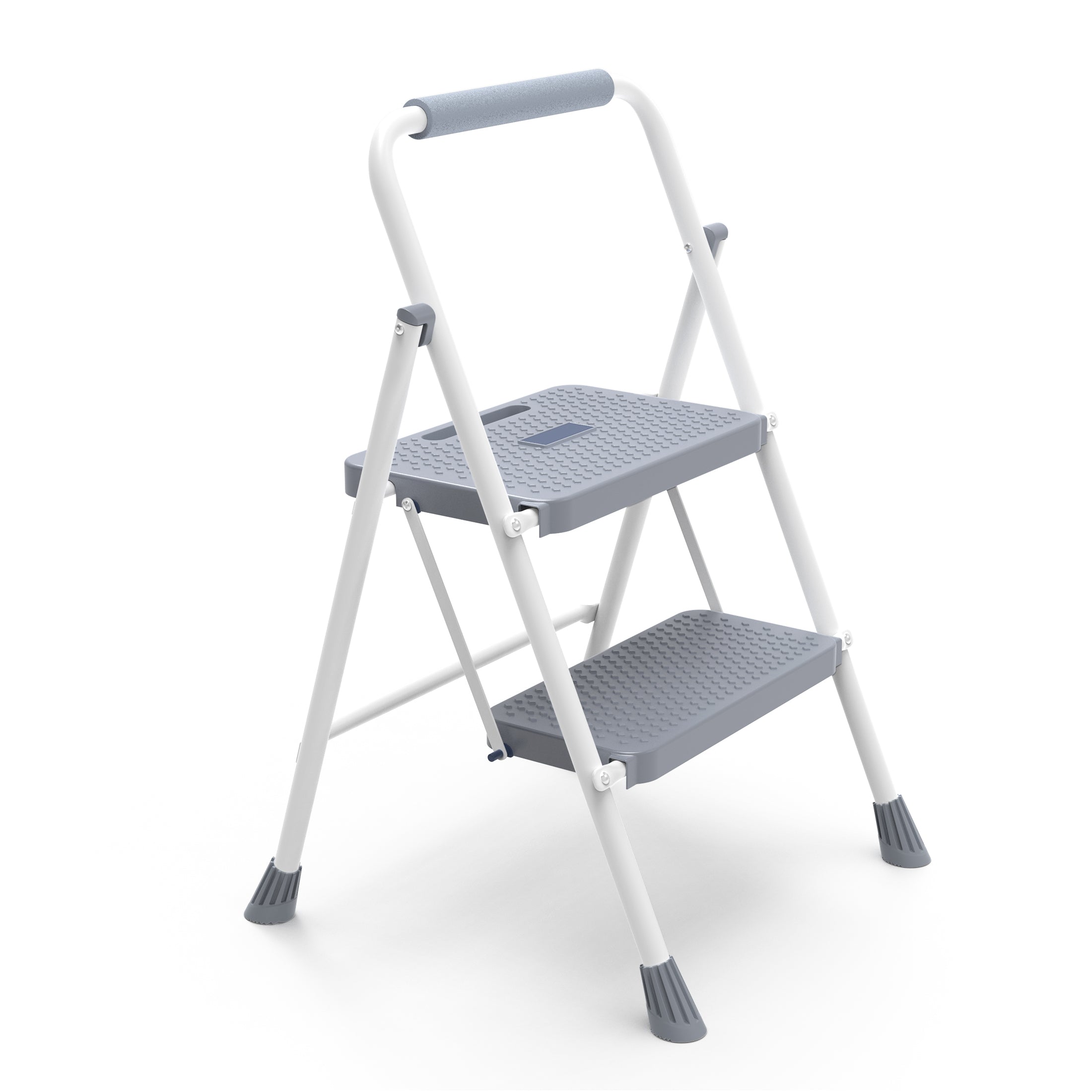 edx 2 Step Ladder, Portable Folding Step Stool with Anti-Slip Pedal & Comfortable Handrail, Lightweight 800Lbs Capacity, Heavy Duty Step Stool for Kitchen, Garage & Outdoor Use,