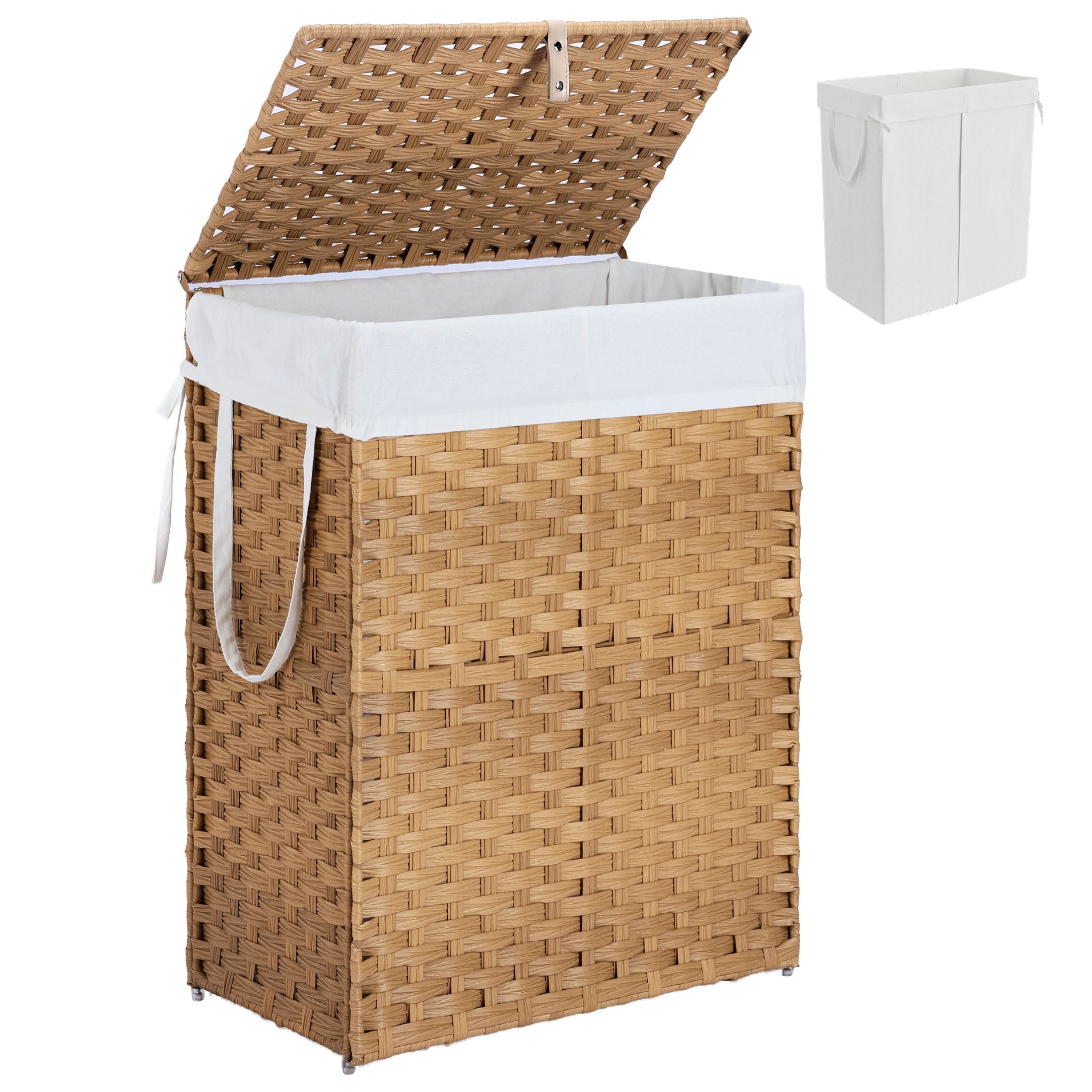 ZUNMOS Laundry Hampers with Lid, Clothes Hampers with Handles and Removable Laundry Bags, Large Collapsible Laundry Hampers for Bedroom, Bathroom, Dorm Room