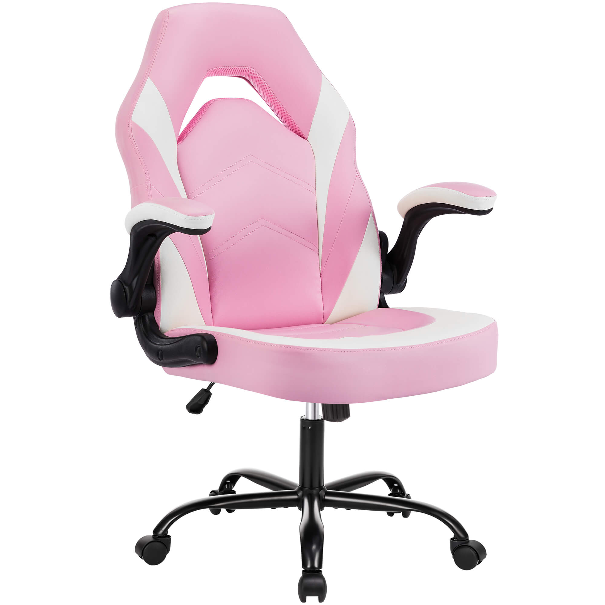 edx Ergonomic Leather Gaming Chair-Office Desk PU Leather Chair -up Armrests, Swivel Task Chair Adjustable Height for Adults Teens Kids