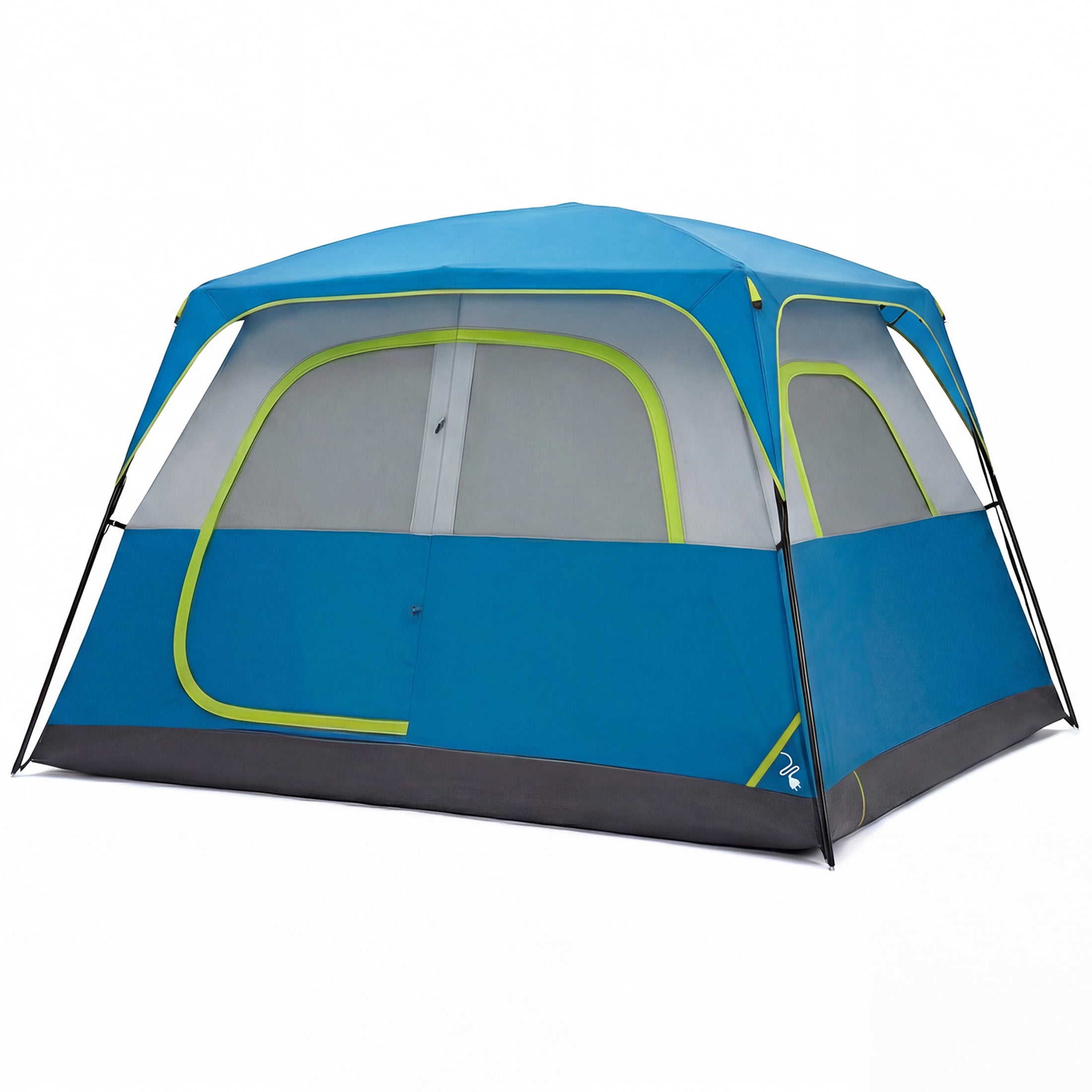 EDX 6 Person Waterproof & Windproof Family Camping Tent with Large Interior, Easy Setup Cabin Tent with Mesh Windows & Skylights, Portable Outdoor Tent for Car Camping, Hiking, Fishing