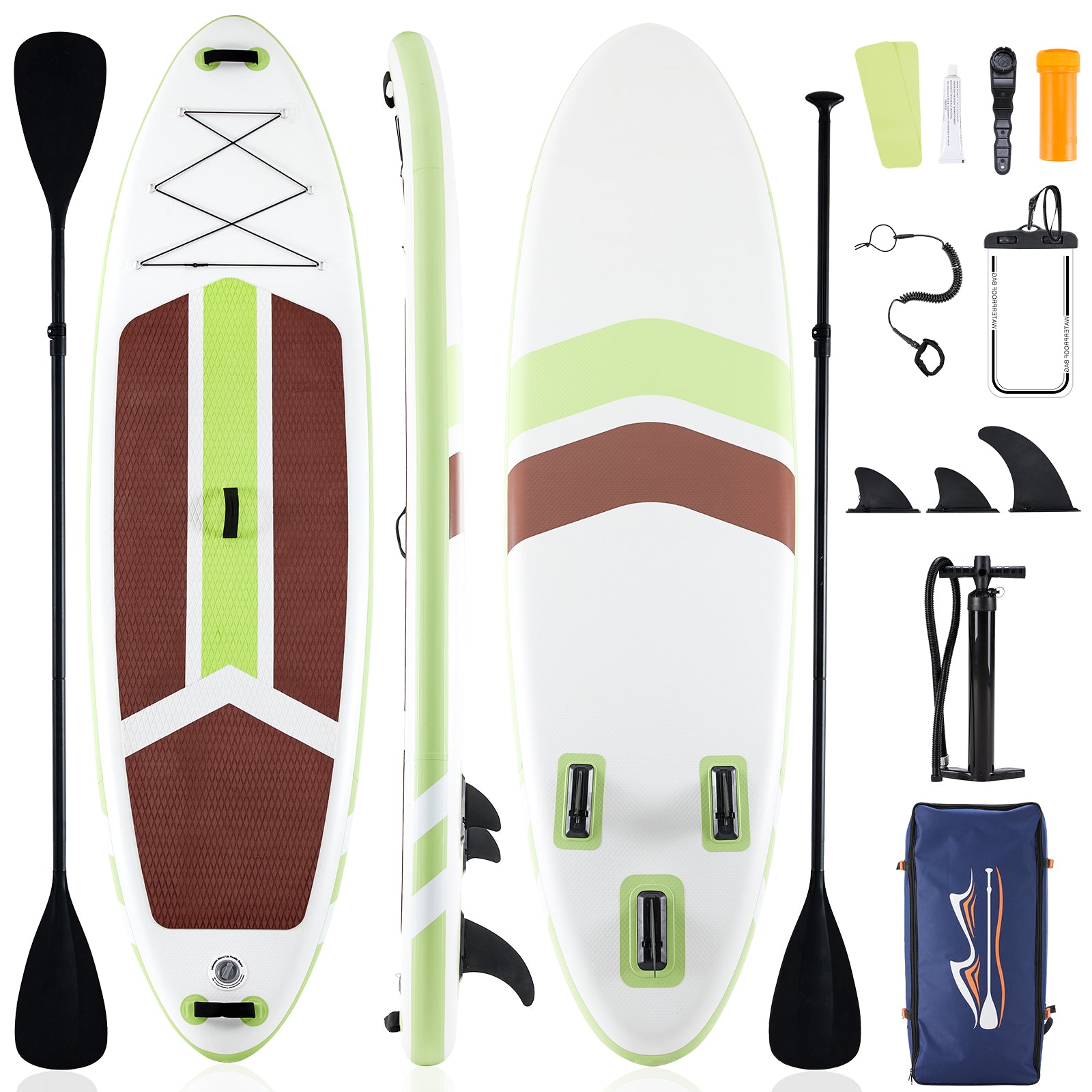 Inflatable Stand Up Paddle Boards 10 ft 5 in with Premium SUP Paddle Board Accessories, Wide Stable Design, Non-Slip Comfort Deck for Youth & Adults