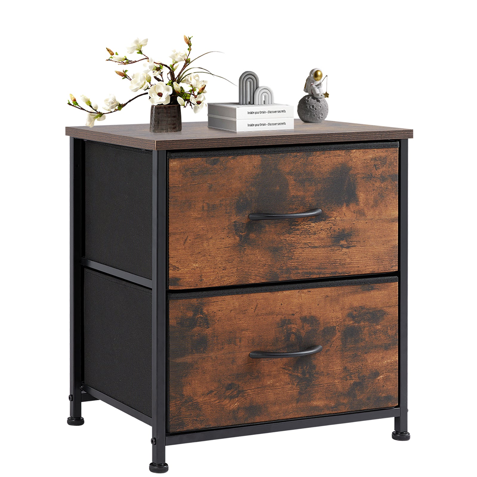 ZUNMOS Nightstand, Versatile Nightstand with 2 Drawers - Ideal for Bedroom, Living Room