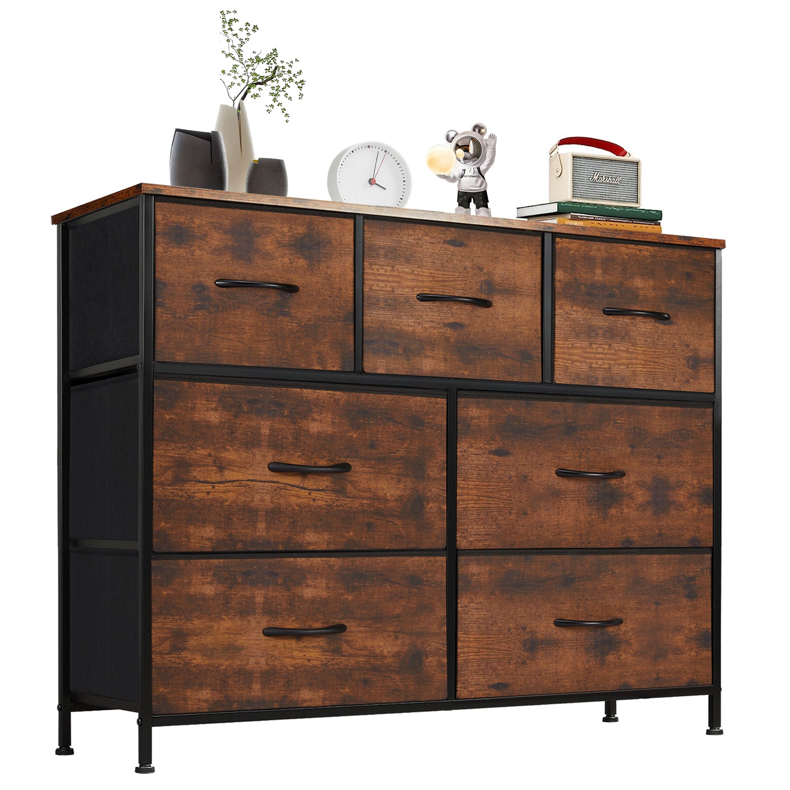 ZUNMOS 7 Drawer Fabric Dresser for Bedroom, Chest of Drawer Organizer Storage Cabinet for Closet, Entryway