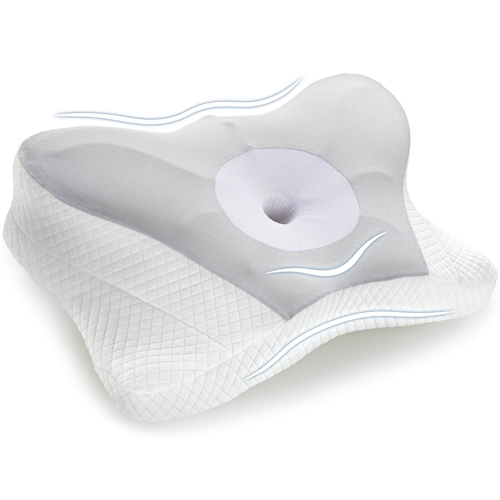 edx Cervical Neck Pillow-Memory Foam Ergonomic Contour Bed Pillows for Neck Pain Relief Cervical Neck Pillow Orthopedic Pillow for Improved Sleep Comfort and Support