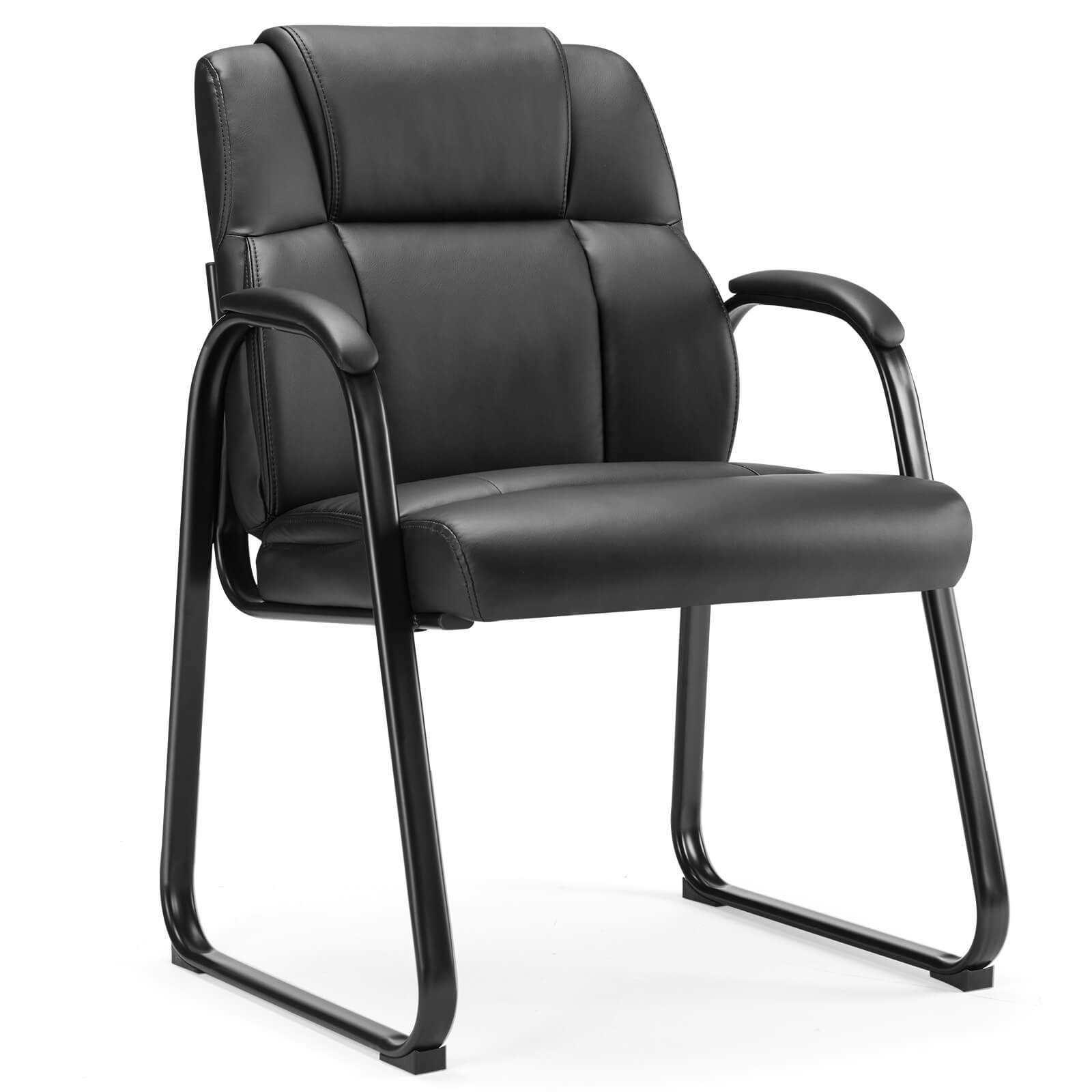 Waiting Room Chairs-Big and Tall PU Leather Without Wheels,for Reception Area Conference Room Lobby Home Computer Desk Bedroom Elderly