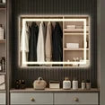 EDX Lighted Anti-fog LED Bathroom Vanity Mirror with Dual Light Source and Three Lighting Modes, White