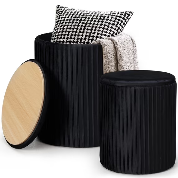 Gianna Round Ottoman Footrest Chair for Makeup Room, Bathroom, Bedroom, Living Room, Entryway & Offices