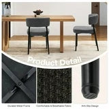 EDX Curved Back Upholstered Dining Chairs Set For Dining Room, Kitchen, Living Room