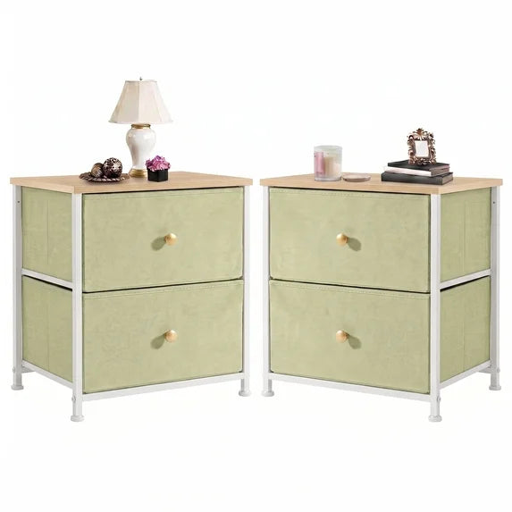 edx Nightstand, Versatile Nightstand with 2 Drawers - Ideal for Bedroom, Living Room, Closet, Entryway, Blue