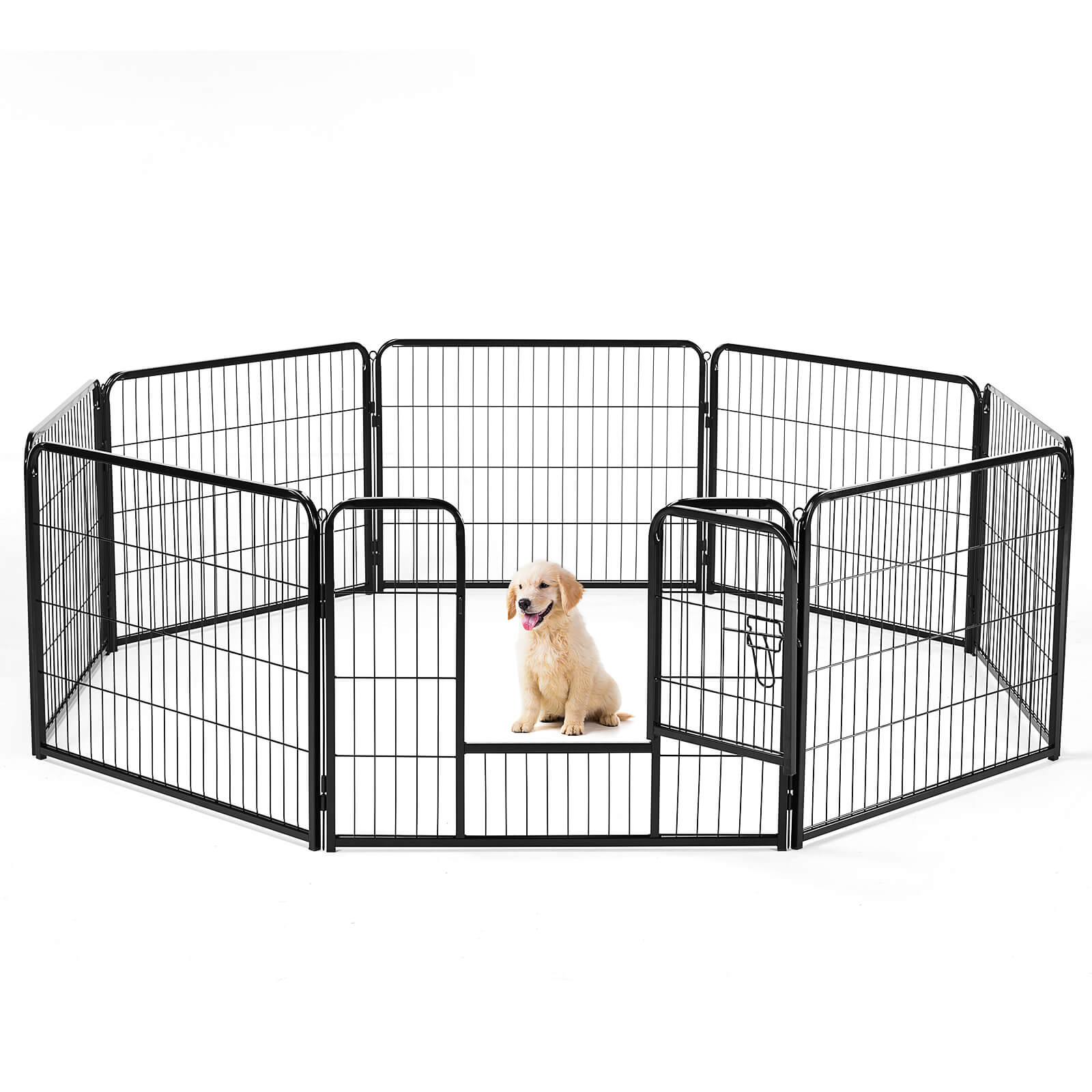 edx Dog Playpen - Collapsible Portable Pet Pen, High Metal Sport Puppy Pen with Gate for Garden, Patio, RV Camping