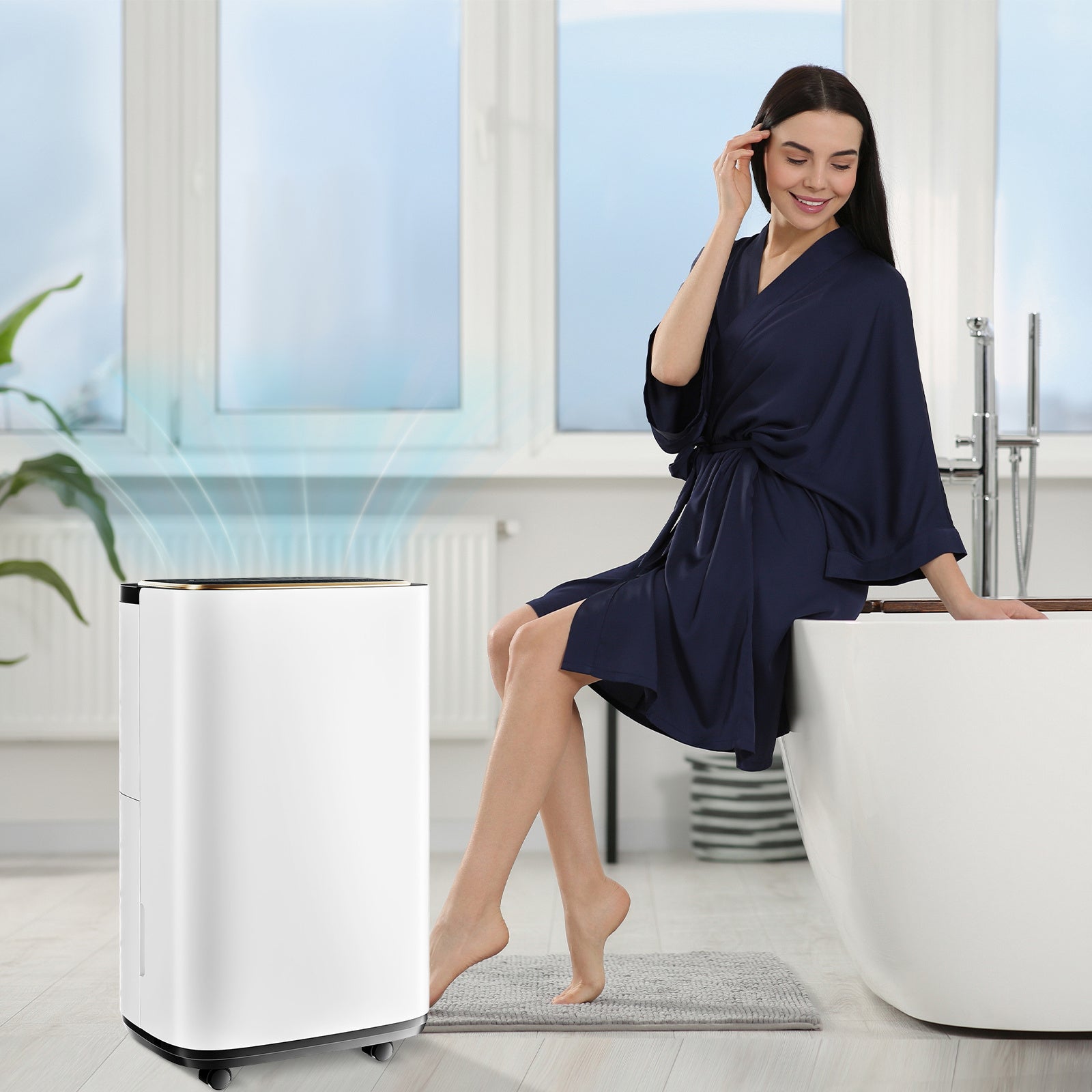 ZUNMOS Dehumidifier with Drain, Dehumidifying, for Home, Bedroom, Bathroom, White