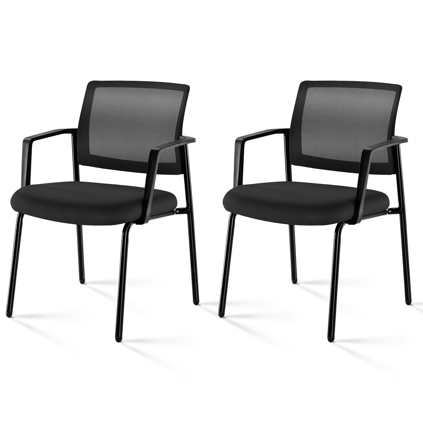 edx Mesh Back Arm Upholstered Fabric, Sturdy Metal Stacking Chairs, Easy to Use and Store, Outdoor and Indoor, for Home