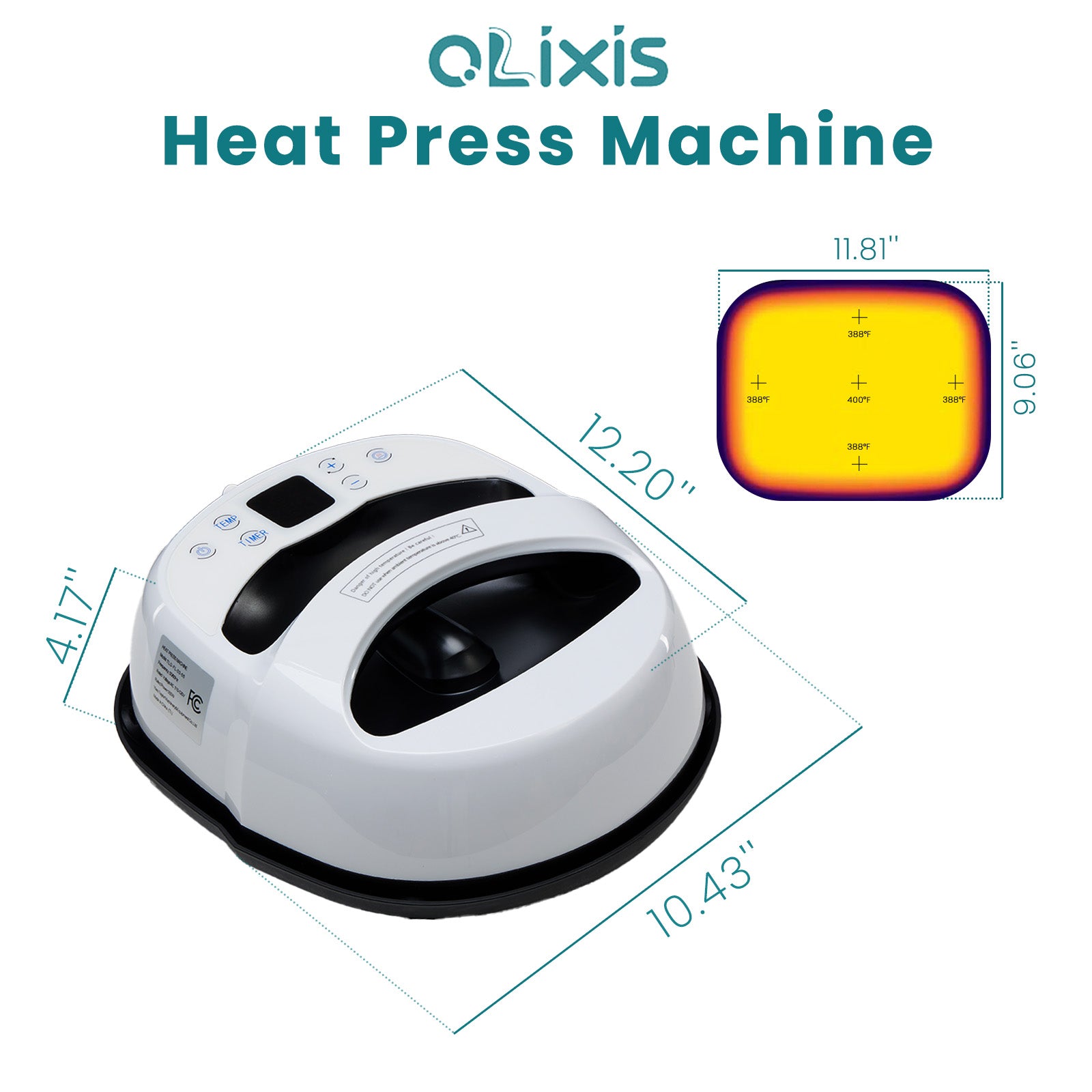 edx T-Shirt Heat Press, Portable Easy-Press Heat Transfer Machine, 0-450°F Temperature Control with LCD Display, Suitable for T-Shirts, Tote Bags, Pillows, Aprons, and More