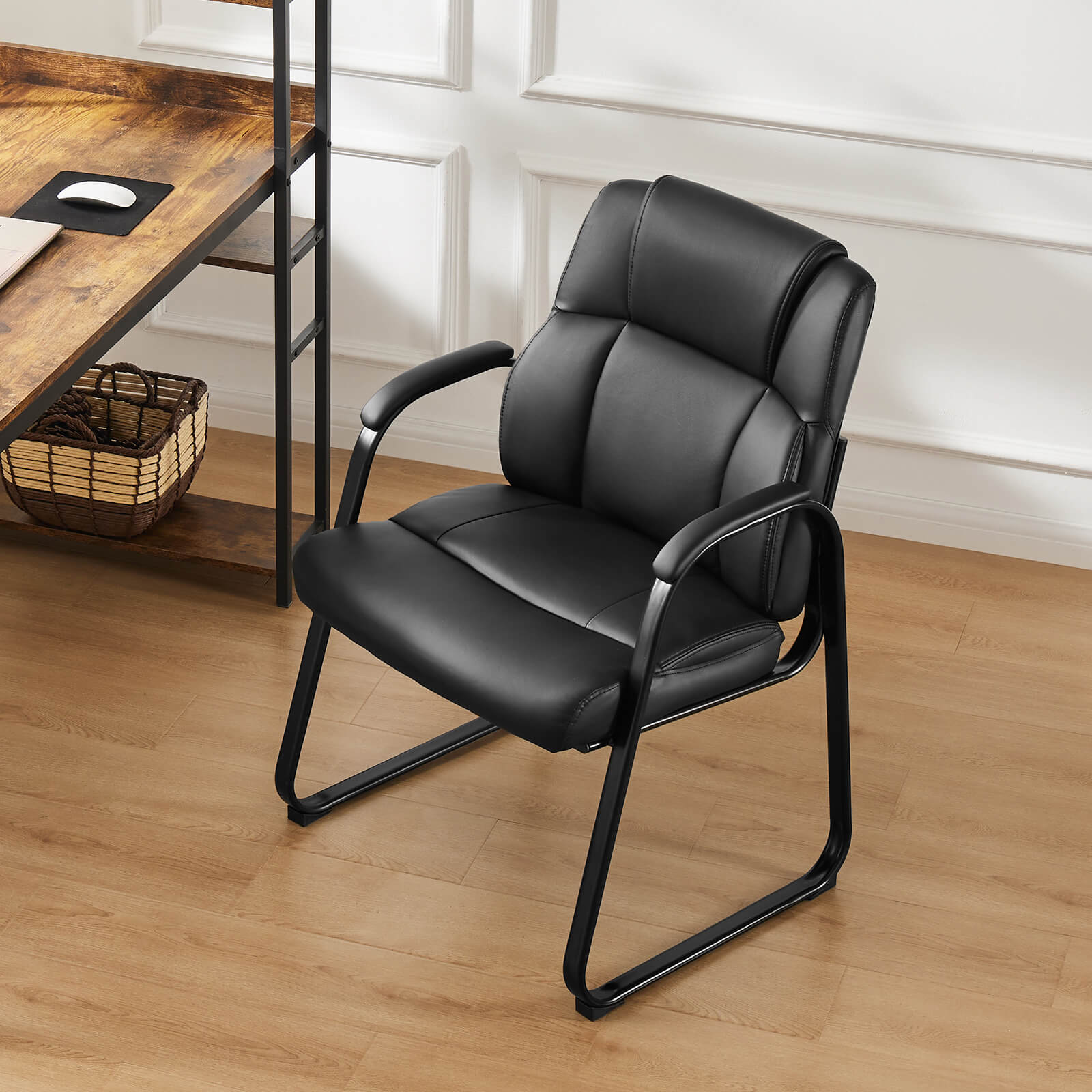 Waiting Room Chairs-Big and Tall PU Leather Without Wheels,for Reception Area Conference Room Lobby Home Computer Desk Bedroom Elderly