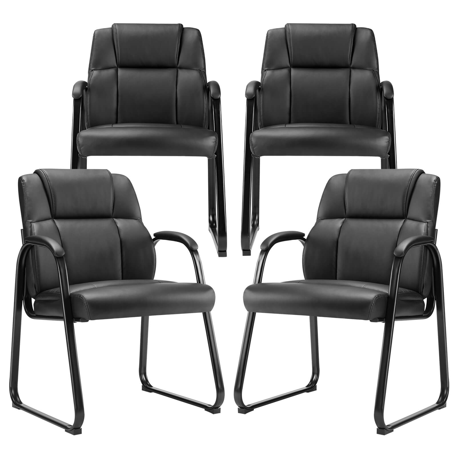 Waiting Room Chairs-Big and Tall PU Leather Without Wheels,for Reception Area Conference Room Lobby Home Computer Desk Bedroom Elderly
