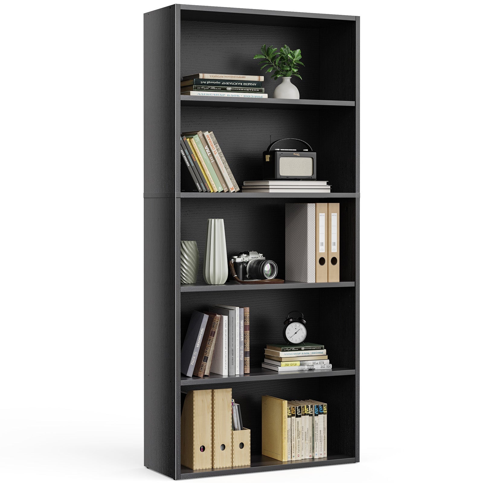 edx Bookcase Storage, 53 Inch Large Tall Floor Standing Open Bookshelf for Home Office, Living Room, and Bedroom