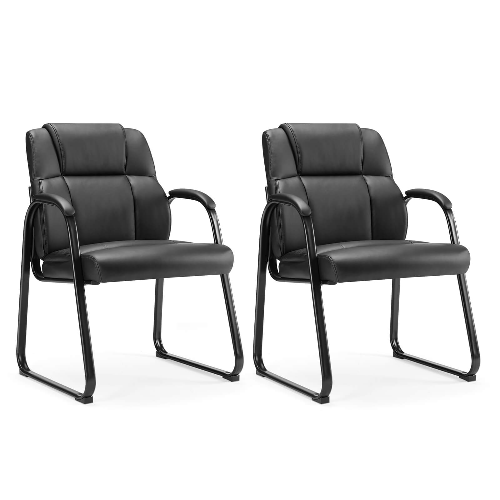 Waiting Room Chairs-Big and Tall PU Leather Without Wheels,for Reception Area Conference Room Lobby Home Computer Desk Bedroom Elderly