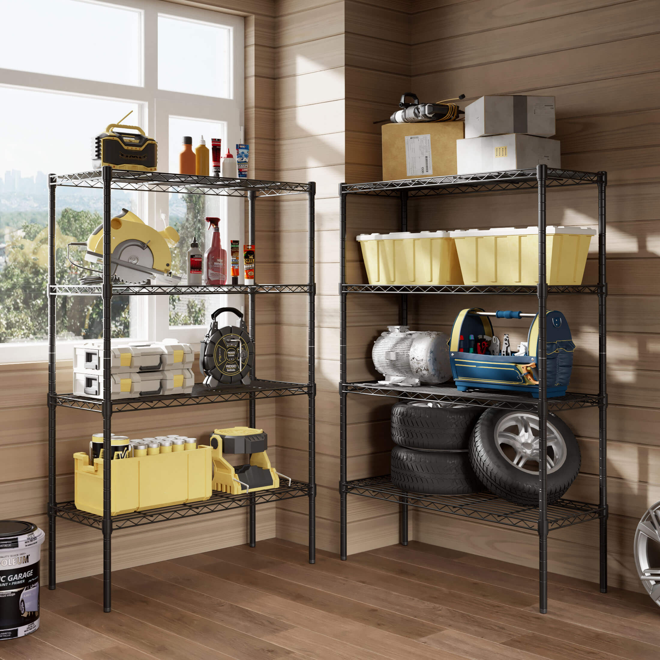 edx Storage Shelving Unit, Adjustable Metal Wire Racks Heavy Duty Standing Shelf Organizer For Kitchen, Closet, Pantry, Garage, Bathroom, Laundry