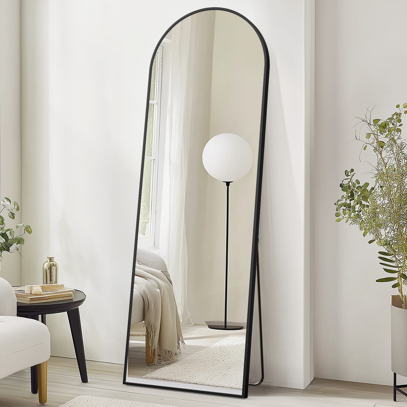 edx Arched Full Length Mirror 71"x26" Full Body Mirror Rectangle Free Standing Wall Mounted Leaning Hanging Floor Mirrors, Gold