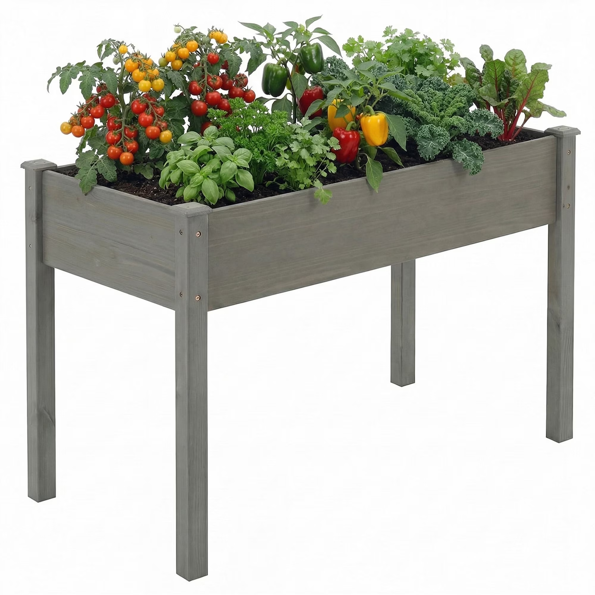 EDX Wooden Raised Garden Bed, Outdoor Planter Box Kit for Vegetables, Flowers and Herbs