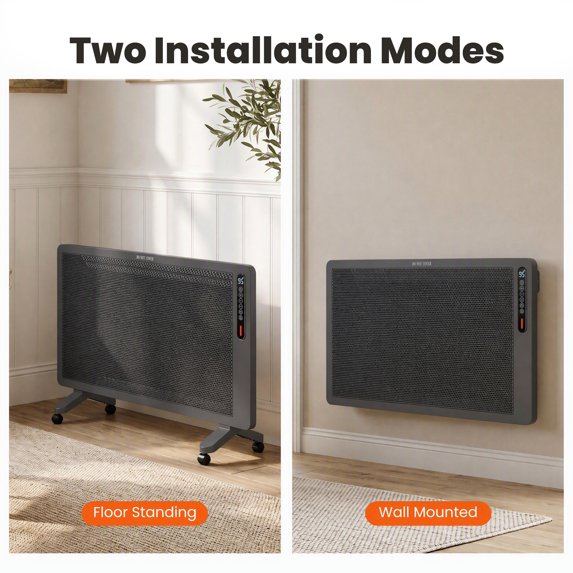 edx 1500W Convection Heater Freestanding & Wall Mounted Electric Space Heater with Remote Control Adjustable Thermostat, 24H Timer, 3 Heat Settings, Overheat Protection